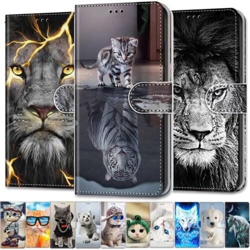 Cool Animals Case na For ZTE Blade A51 A71 A31 A7s 20 Smart A7 2020 A 51 71 31 7 Flip Leather Case Wallet Cover Lion Bear Wolf