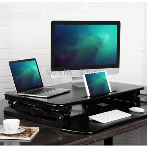 Loctek M1L EasyUp Height Adjustable Sit Stand Desk Riser Foldable Laptop Desk Notebook/Monitor Holder Stand With Keyboard Tray