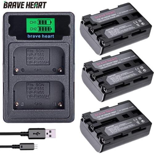 Batterie NP-FM50 NP FM50 NPFM50 np fm30 Camera Battery + Dual USB Charger For Sony NP-FM51 NP-QM50 NP-FM30 NP-FM55H A100 PC10