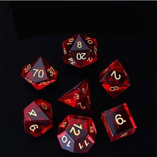 Polyhedron 7 Red Suit Dice High-quality Gems Carefully Carved Game Dice Decoration Holiday Gifts