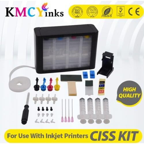 KMCYinks Ciss Ink Kit for HP 21 22 140 141 652 650 XL for HP Deskjet 1115 2135 2136 2138 3635 3636 3835 4535 4675 Inkjet Printer