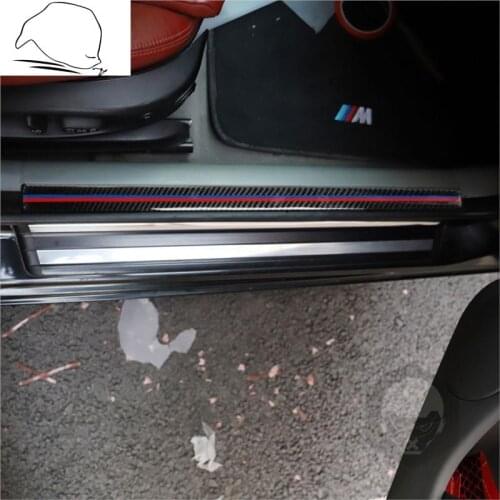 For BMW 3 Series E46 1998-2005 Multiple Colors Carbon Fiber Stickers Door Threshold Plate Door Sill Guards TrimCar Accessories