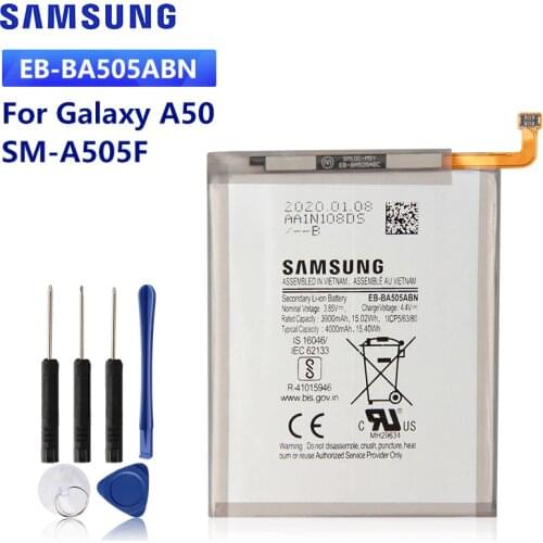 SAMSUNG Original Replacement Battery EB-BA505ABN For Samsung Galaxy A50 A505F SM-A505F A30s A30 A20 SM-A205FN 4000mAh