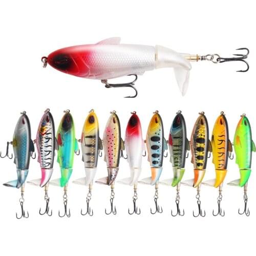 1 Pcs Whopper Popper 9.5cm/17.8g Topwater Fishing Lure Artificial Bait Hard Plopper Soft Rotating Tail Fishing Tackle Geer