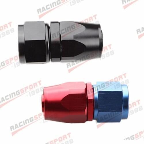 -4 AN AN-4 AN4 Straight Swivel Oil Fuel Line Hose End Fitting Adaptor Black/RED-BLUE