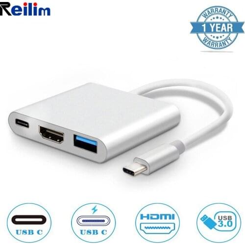 Reilim USB Type C To HDMI USB 3.1 Charging Adapter Converter USB-C 3.1 Hub Adapter for Mac Air Pro Pixel Huawei Samsung S8