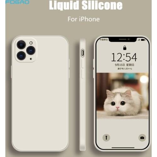 Luxury Original Liquid Silicone Phone Case For iPhone 12 Mini 11 Pro Max X XR XS Max 7 8 Plus SE 2020 Shockproof Thin Soft Cover