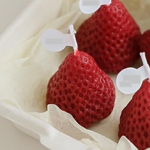 Silicone Candle Molds, Strawberry Candle Silicone Molds for Making Wax Candles, Soaps, Cake Cupcake Topper Decoration