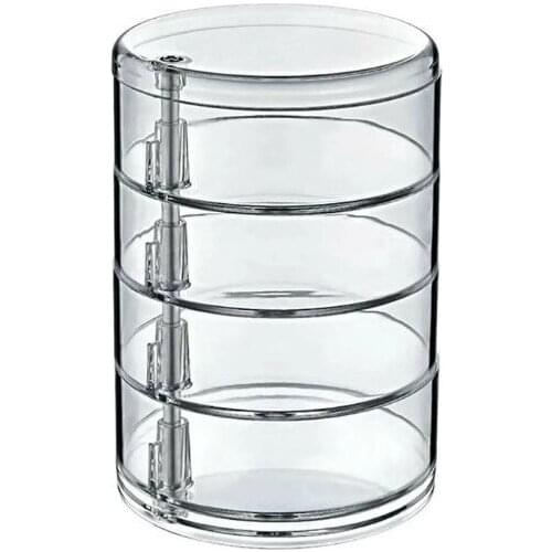 Modern Nandy Home 4 Layer 360 ° Rotatable Jewelry and Makeup Organizer Transparent