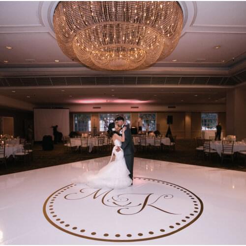 Wedding Dance Floor Circle Monogram Vinyl Decal Removable For Custom Personalized Wedding Decor Roll Wallpaper WD31