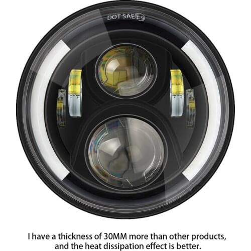 7inch Led Motorcycle Headlight 40W 50w 75w 90w High Low 6000K Round For Off Road Lada Niva 4X4 Jeep 12V 24V motorbike