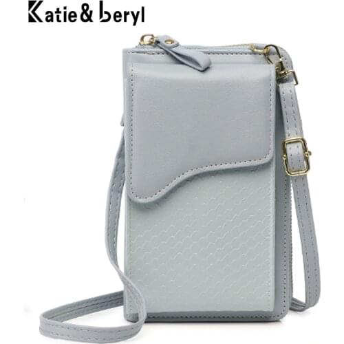 Clamshell Lrge Capacity Shouldear Bag Ladies Phone Pocket Pu Leather Cellphone Wallet For Women Long Card Holder Clutch Purse