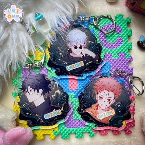 Japan Anime Jujutsu Kaisen Gojo Satoru Itadori Yuji Fushiguro Megumi Cute Keychain Pendant Badge Brooch Pin Toy Collection