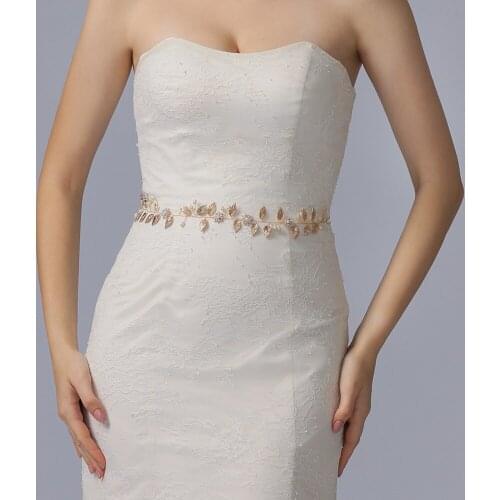 ZMSH110 Fast Delivery Wedding Belt Accessories Gold Leaves and Alloy Flower Bridal Belts and Sashes for Bride Evening Dresses