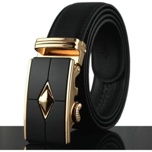 ZPXHYH Famous Brand Belt Men Top Quality Genuine Luxury Leather Belts for Men,Strap Male Metal Automatic Buckle mens belts