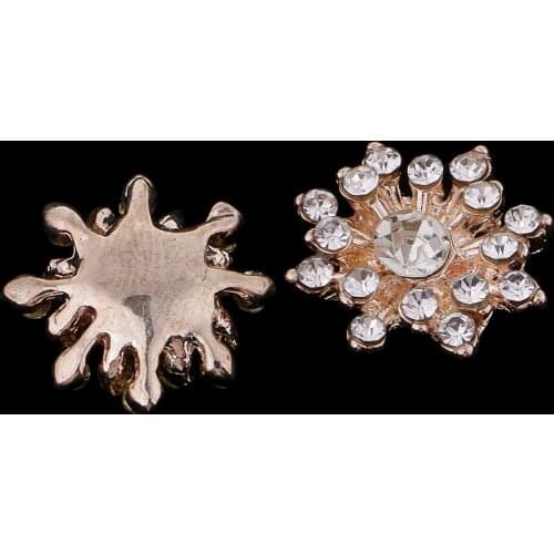 10 15mm Beauty Flowers Button Shiny wedding Decoration Crystal Embellishment