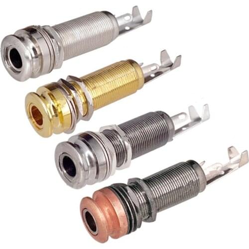 12Pcs/lot 6.35mm Threaded Cylinder guitar Strap lockE End Pin Jack Socket for Guitar Bass Replacement parts guitar accessories