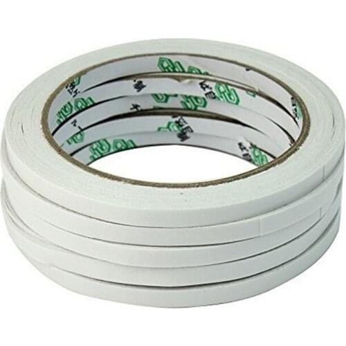 2Rolls/Lot Gel Adhesive Double Sided Tape Office School Supplies Adhesive White Double Sided Tape Sticker 10m*6mm