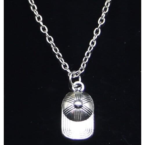 20pcs New Fashion Necklace 20x10mm baseball ball cap hat Pendants Short Long Women Men Colar Gift Jewelry Choker