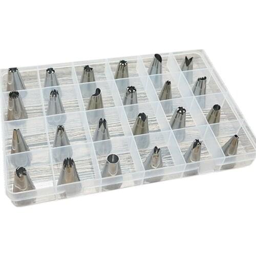 24 Set Decorating Nozzle 430 Stainless Steel Nozzle Baking Tool Flower Mouth Cream Pastry Tips Cupcake Decorating Tools