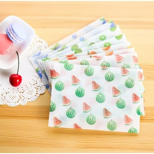 40 pcs/set Size 125*175mm Cartoon litmus paper gift Window Envelopes Planting Friut Transparent Color sobres envelopes 4 color