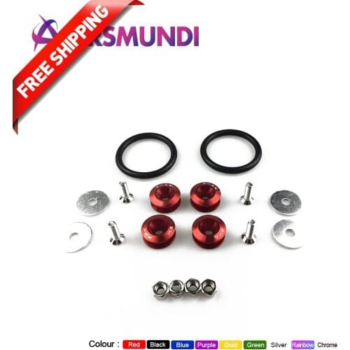 FREE SHIPPING JDM Style Aluminum Bumper Quick Release Fasteners Fender Washers For Honda Civic Integra And Universal