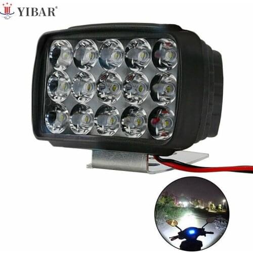 1PC New Motorcycle Headlight Spot Light 15 LED 1500LM For Motorcycles Motos ATV UTV Scooter Lighting 12V