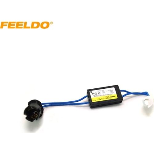 FEELDO 1PC DC12V LED Light Warning Canceller Decoder Load Resistor NO-OBD Error NO Hyper Flash For T10/W5W/194 #HQ2272
