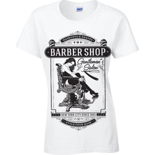 Gentlemans Salon Barber Shop T-Shirt Mens womens new york pinup hipster vintage