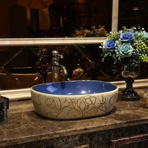 Bathroom Cloakroom Ceramic Sinks Counter Top Wash Basin Bathroom Sink porcelain wash basin Vintage Porcelain Sink