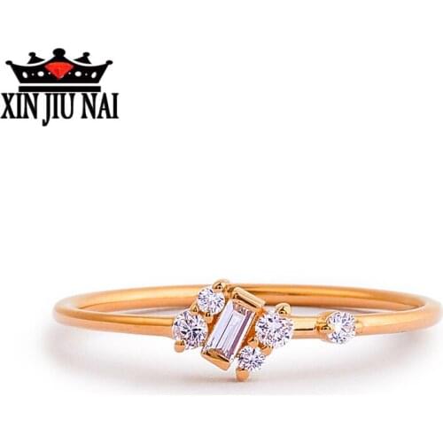 925 Anillos Silver Square Diamond Zircon 18k Engagement Tail Ring With Diamond-shaped Fine Rhinestone Plata De Ley 925 Kyanite
