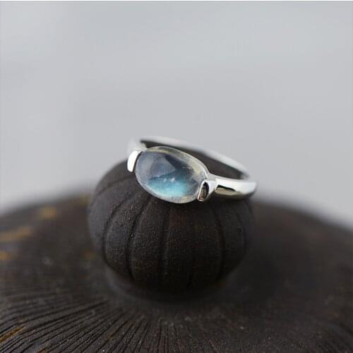 New Fashion Labradorite Ring For Women Real 925 Sterling Silver Elegance Natural Gemstone Ring Original Fine Jewelry