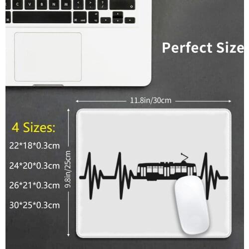 Tram Heartbeat-Tram Driver Tshirt Mouse Pad DIY Print Tram Tatra Train Transport Model Train Seemed