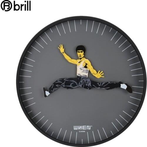 Creative Wall Clock Modern Design Luxury Kung Fu Wall Watch Home Decor Living Room Black Wall Decor Clock Quartz Silent Horloge