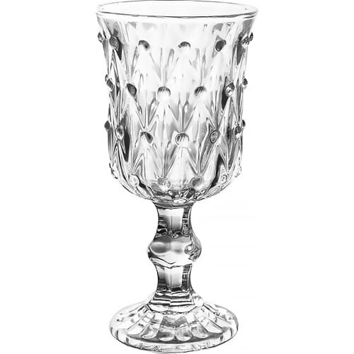 1Pc Creative Transparent Elegant Goblet Glass Cup Vintage Relief Goblet Wine Cup for Store Home Party Bar