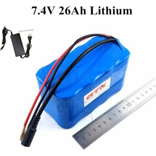 GTK 7.4V 20Ah 25Ah 26Ah Lithium battery pack for electric toys power tools GPS locator loudspeaker box+3A charger