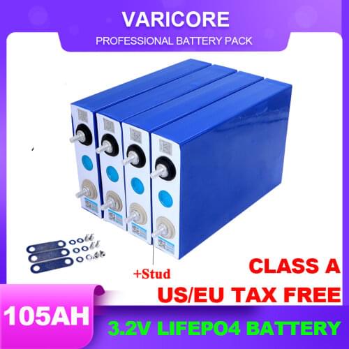 4pcs 3.2v 102Ah 105Ah Lifepo4 Rechargeable Battery Lithium Iron Phosphate for 12v Campers Golf Cart Off-Road Off-grid Solar Wind
