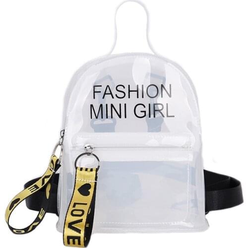 Mini Women Backpack 2021 New Transparent Small Backpack Casual Fashion Wild Shoulder Jelly Bag Panic At The Disco