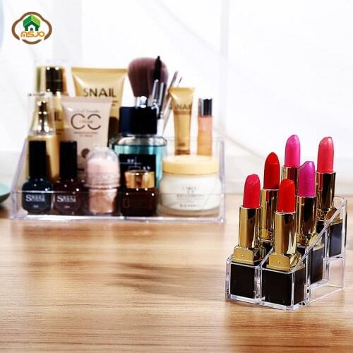 MSJO Cosmetic Organizer Set Transparent Storage Boxes Bin Acrylic Display Holder for Makeup Storage box Cosmetics Organizer Set