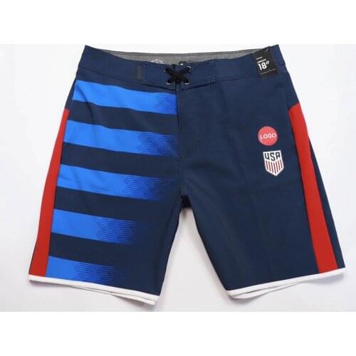Mens Summer Beach Shorts Spandex Quick Dry 4way Stretch Surfing Shorts Bermuda Board Shorts Trunks Swimwear Football Series