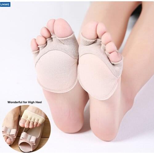 Half Palm Sock Slippers Pain-proof Thicken Sponge Invisible Socks Female Five Toe Boat/Low Cut Socks