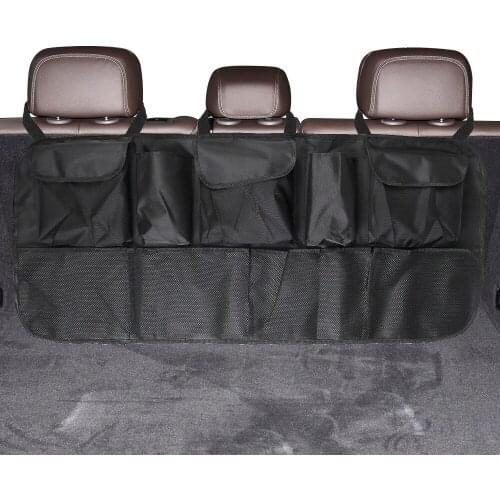 Automobile Seat Back Organizers Multi-use Oxford Net High Capacity Car Trunk Organizer Adjustable Backseat Storage Bag