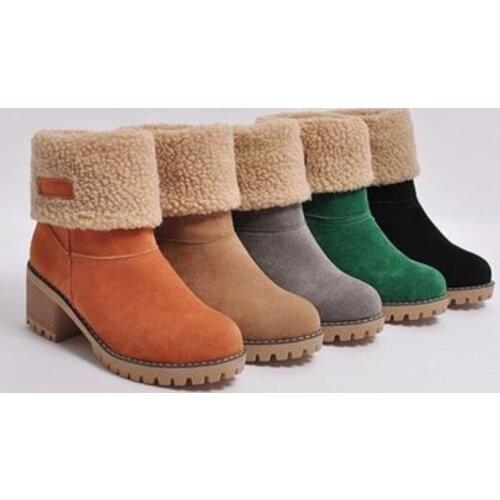 2019 autumn and winter new womens boots in the tube two wear thick warm snow boots