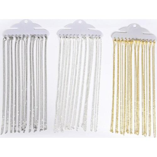 12Pcs/Lot Gold Silver Color 40cm Flat Cross O-Chains For Women Simple Necklace DIY manual jewelry accessories