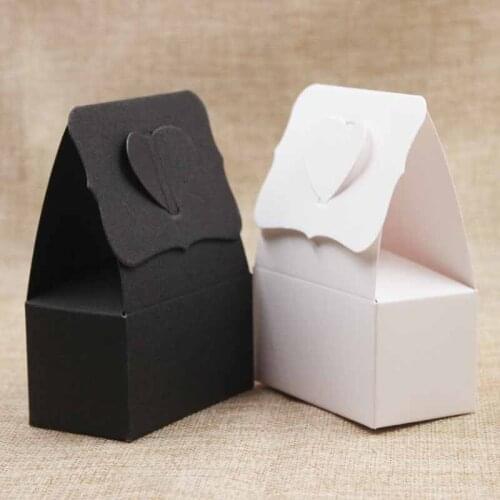 Jewelry box 2018 NEW DIY 20pcs 300gsm Paper Wedding Favorate Candy Wedding Gift Box 4x7.7x11cm White/Black/Kraft Blank Gift Box