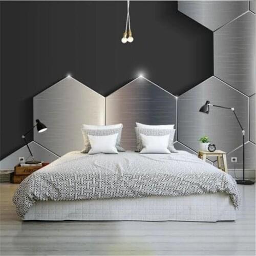 Modern Custom Photo Wallpaper 3D Gray Black Texture Wallpaper for Walls 3D Metal Stereoscopic Wall Murals Living Room Home Decor