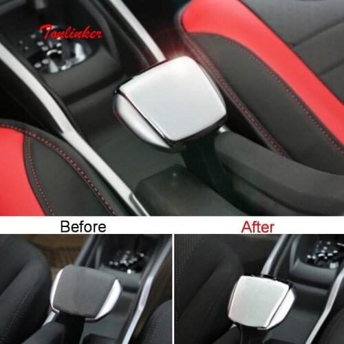 Tonlinker Interior Gear Head Cover Case Stickers for Peugeot 2008 2014-19 Car Styling 1 Pcs ABS Chrome Cover stickers