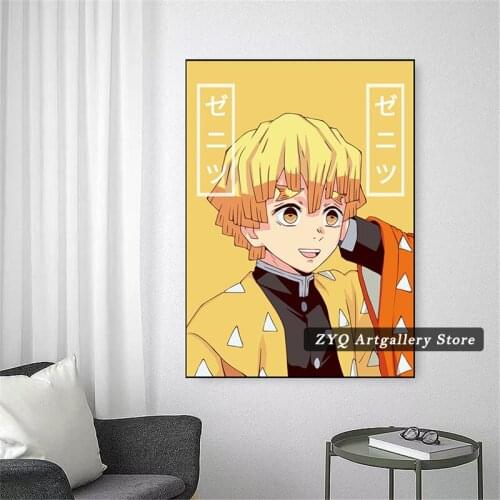 Teen Room Decoration Japanese Classic Anime Zenitsu Agatsuma Poster Wall Art Print Modern Nordic Modular Canvas Picture Frames