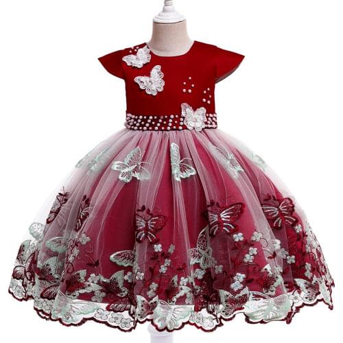 New Girl Princess Dress Flower Girl Wedding Dress Girl Bow Dress Kids Dresses for Girls