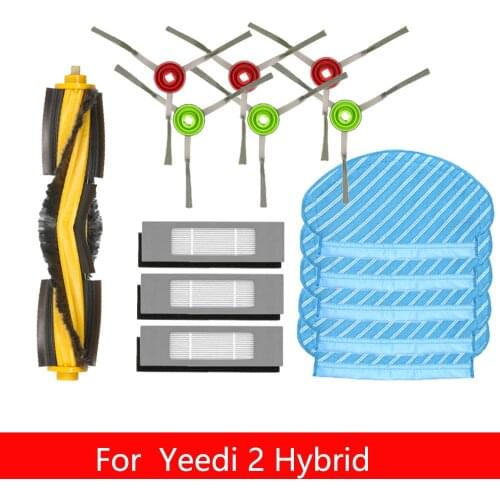 Spare Parts Main Brush Roller Side Brush Hepa Filter Mop Clothes Pads Suit For Yeedi 2 hybrid Robot Vacuum Cleaner Accessories